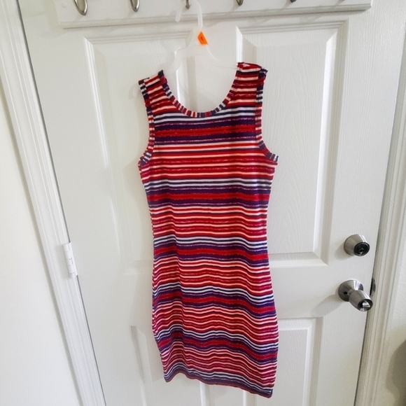 Colorful sleevless stripped summer midi dress‎ - Picture 1 of 6